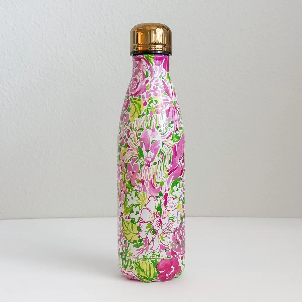 Lilly Pulitzer x Swell Floral Lion Stainless Steel Water Bottle with Gold Lid